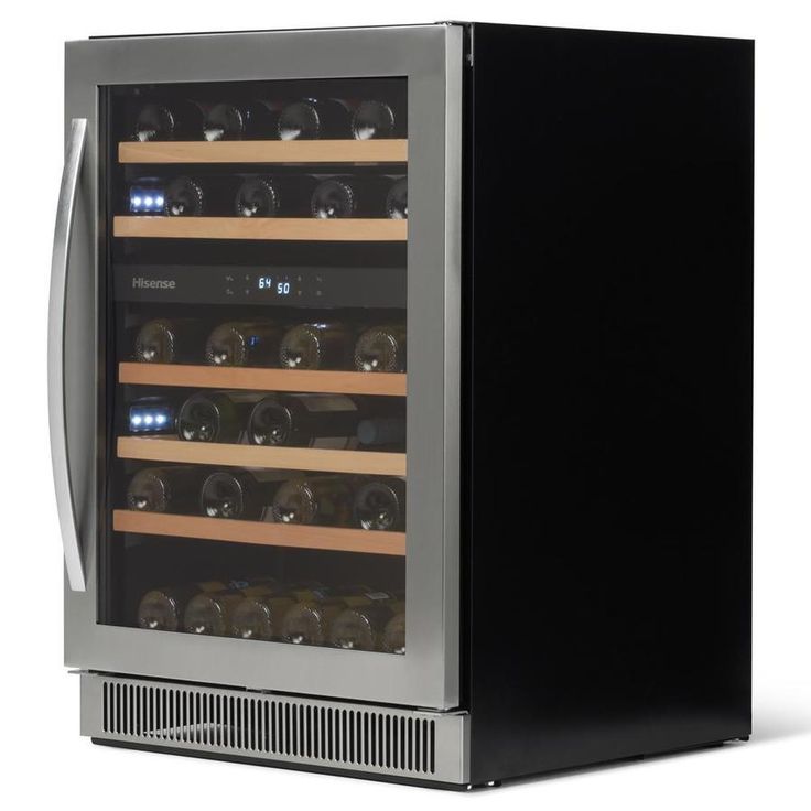Hisense 46-Bottle Capacity Glass Door with Stainless Steel Frame Dual Zone Cooling Built-In/Freestanding Wine Chiller