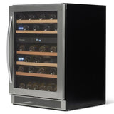 Hisense 46-Bottle Capacity Glass Door with Stainless Steel Frame Dual Zone Cooling Built-In/Freestanding Wine Chiller
