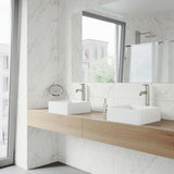 VIGO Dianthus Handmade Matte Stone Square Vessel Bathroom Sink in Matte White