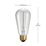 Globe Electric 60W Vintage Edison S60 Squirrel Cage Incandescent Filament Light Bulb (3-Pack)