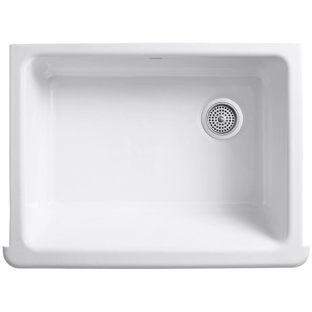 Whitehaven Farmhouse Undermount Apron Front Cast Iron 30 in. Self-Trimming Single Bowl Kitchen Sink in White - Super Arbor