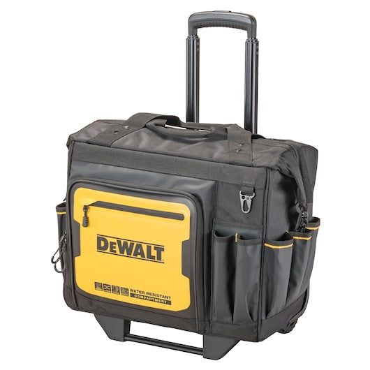 DEWALT Black- Yellow Polyester 12.125-in Zippered Rolling Tool Roll