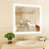 28 in. x 30 in. White LED Lighted Bathroom Mirror with Sensor Switch