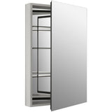 Catalan 24.125 in. W x 36 in. H x 5 in. D Recessed or Surface Mount Medicine Cabinet in Satin Anodized Aluminum - Super Arbor