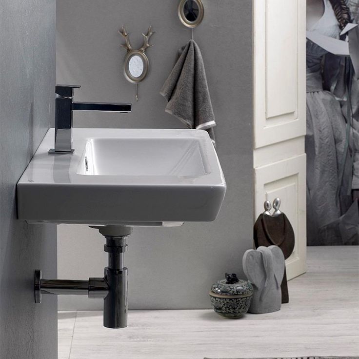 Nameeks Porto Wall Mounted Bathroom Sink in White