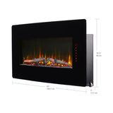 Winslow 42 in. Wall-Mount/Tabletop Linear Electric Fireplace in Black - Super Arbor