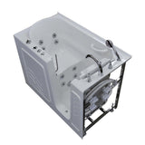 52.8 in. Walk-In Whirlpool Bathtub in White with 1.28 GPF Single Flush Toilet - Super Arbor