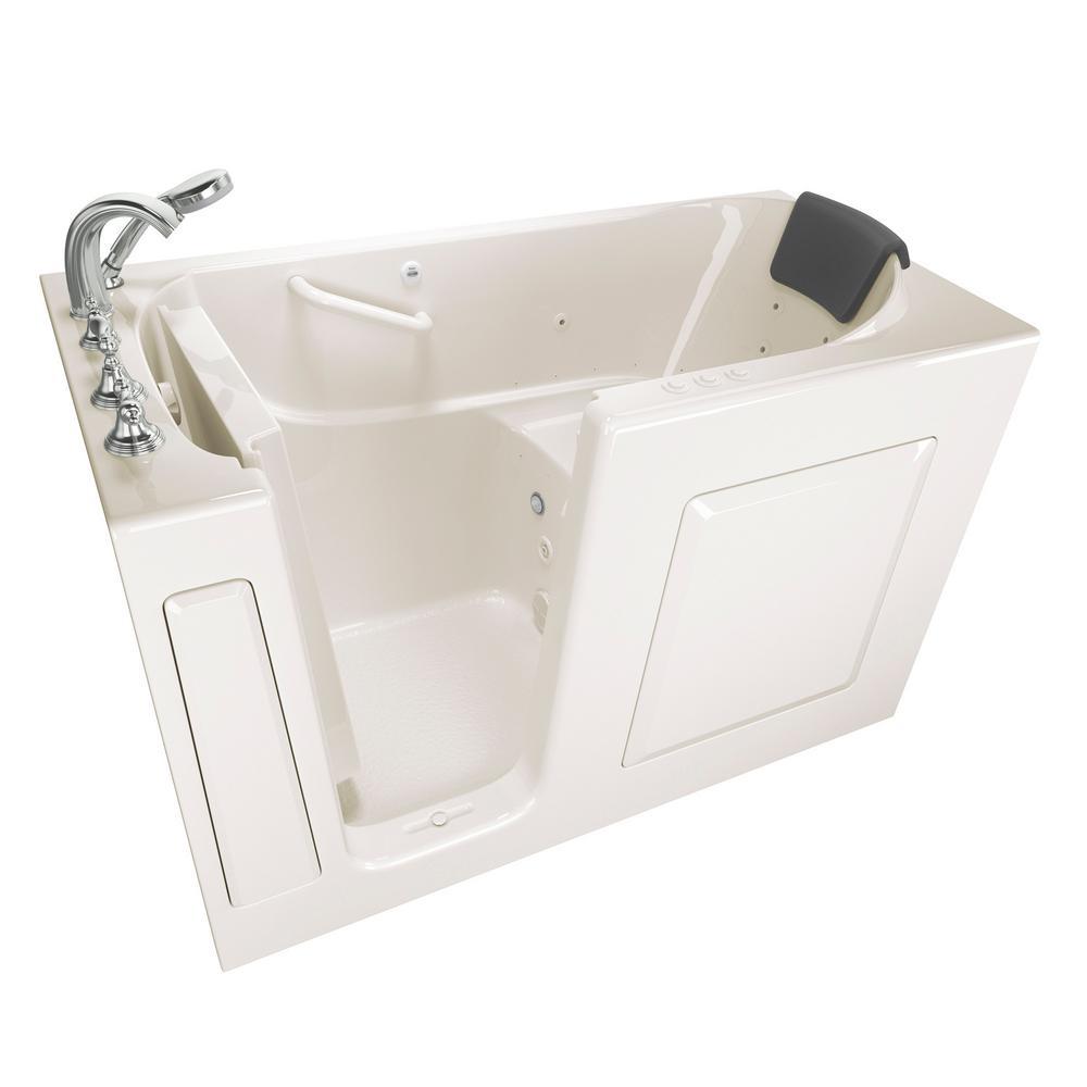 Gelcoat Premium Series 60 in. Left Hand Walk-In Whirlpool and Air Bathtub in White - Super Arbor