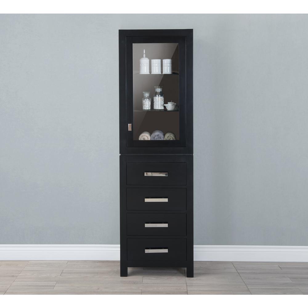Madison 21 in. x 17 in. D x 72 in. H Free Standing Linen Cabinet in Espresso - Super Arbor