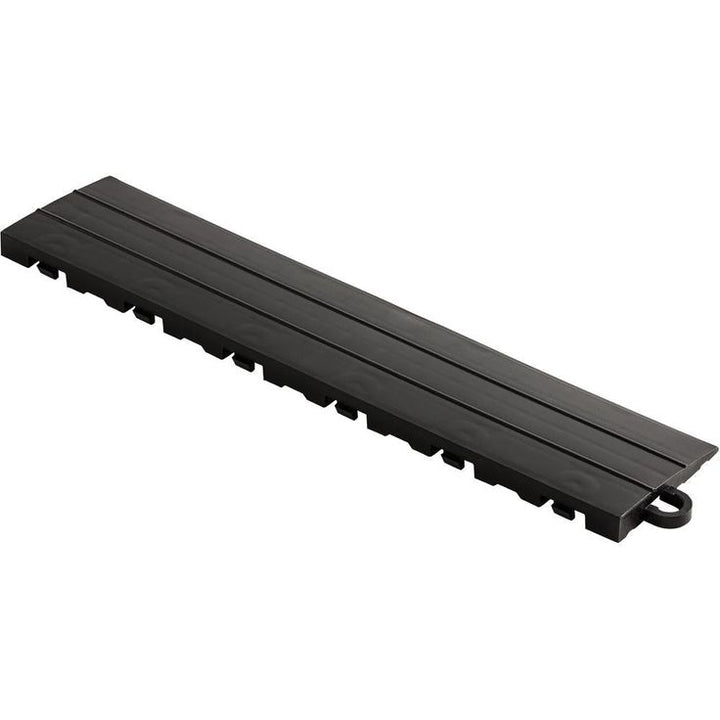 Swisstrax 2.75 in. x 12 in. Jet Black Pegged Polypropylene Ramp Edging for Diamondtrax Home Modular Flooring (10-Pack)