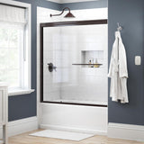 Simplicity 60 in. x 58-1/8 in. Semi-Frameless Traditional Sliding Bathtub Door in Chrome with Transition Glass - Super Arbor