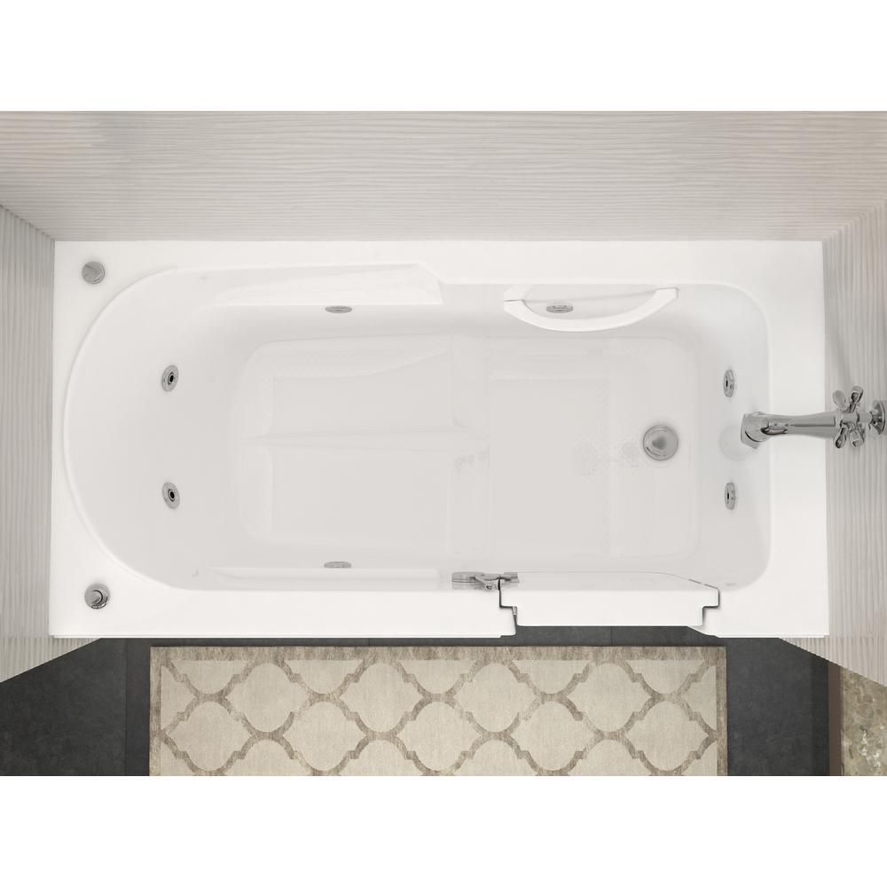 Nova Heated Step-In 5 ft. Walk-In Whirlpool Bathtub in White with Chrome Trim - Super Arbor