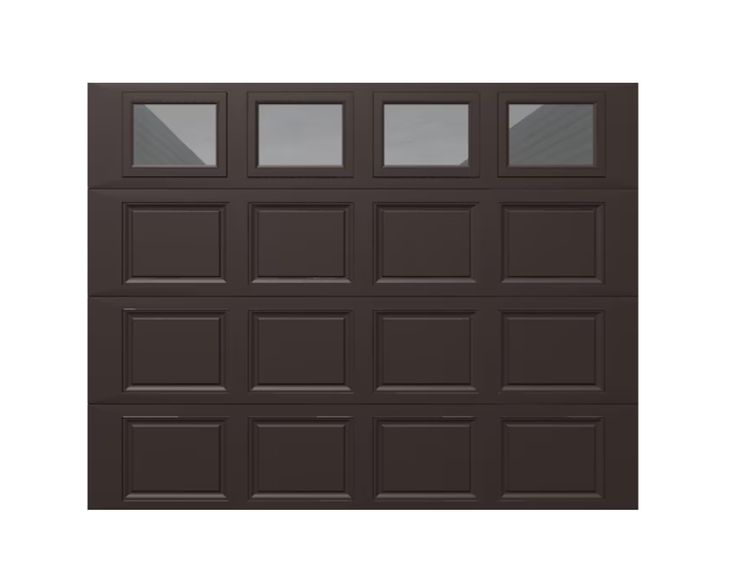 Wayne Dalton Classic Steel Model 9100 9-ft x 7-ft Insulated Brown Single Garage Door with Windows