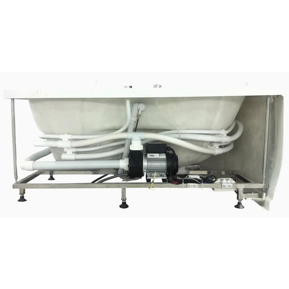 60 in. Acrylic Offset Drain Corner Apron Front Whirlpool Bathtub in White - Super Arbor