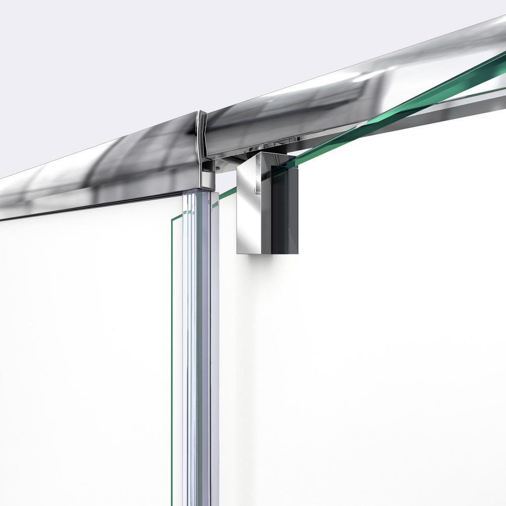 Flex 32 in. x 32 in. x 76.75 in. Pivot Shower Kit Door in Brushed Nickel with Center Drain White Base and Back Walls Kit - Super Arbor