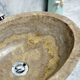 Katelyn Vessel Sink in Travertine