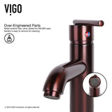 VIGO Russet Glass Vessel Bathroom Sink in Red with Seville Faucet in Oil Rubbed Bronze