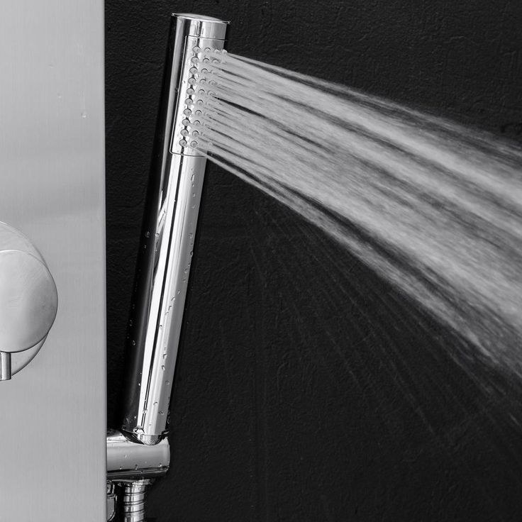 39 in. 2-Jet Easy Connect Shower Panel System in Stainless Steel with Rainfall Waterfall Shower Head and Shower Wand