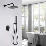Complete Shower System 1-Spray Patterns with 2.5 GPM 10 in. Wall Mount Dual Shower Heads in Matte Black - Super Arbor