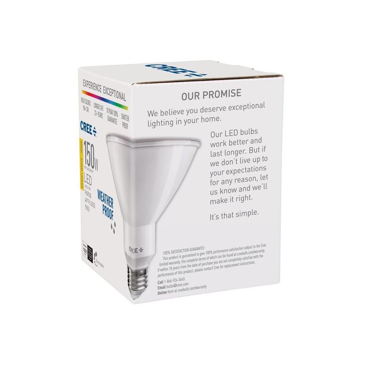Cree 150W Equivalent Bright White (3000K) PAR38 Dimmable Exceptional Light Quality LED 40 Degree Flood Light Bulb