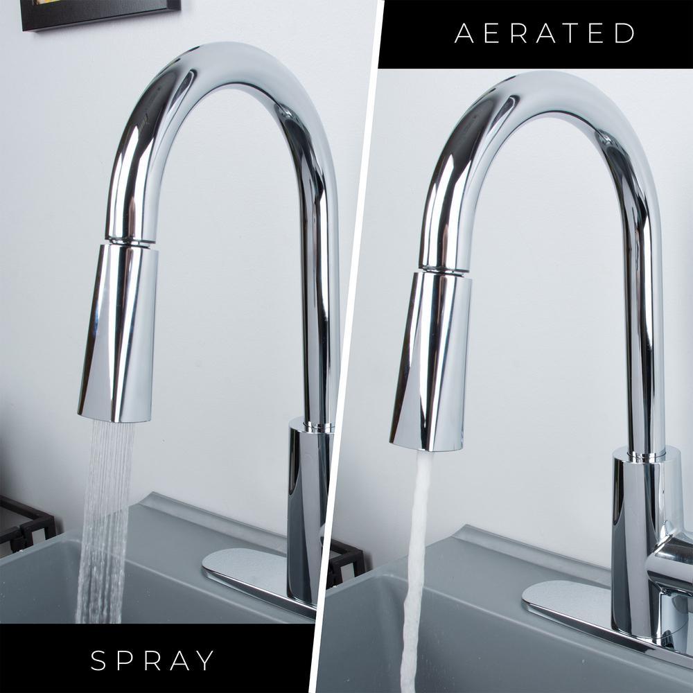 Complete 22.875 in. x 23.5 in. Grey 19 Gal. Utility Sink Set with Metal Hybrid Chrome High Arc Pull-Down Faucet - Super Arbor