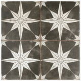 Merola Tile Kings Star Night 17-5/8 in. x 17-5/8 in. Ceramic Floor and Wall Tile, Low Sheen, Black