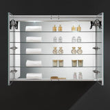 Spazio 48 in. W x 36 in. H Recessed or Surface Mount Medicine Cabinet with LED Lighting and Mirror Defogger