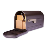 Mapleton Post Mount Mailbox Rubbed Bronze with Premium Champagne Flag - Super Arbor