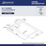 DreamLine SlimLine 32 in. D x 60 in. W Single Threshold Shower Base in White