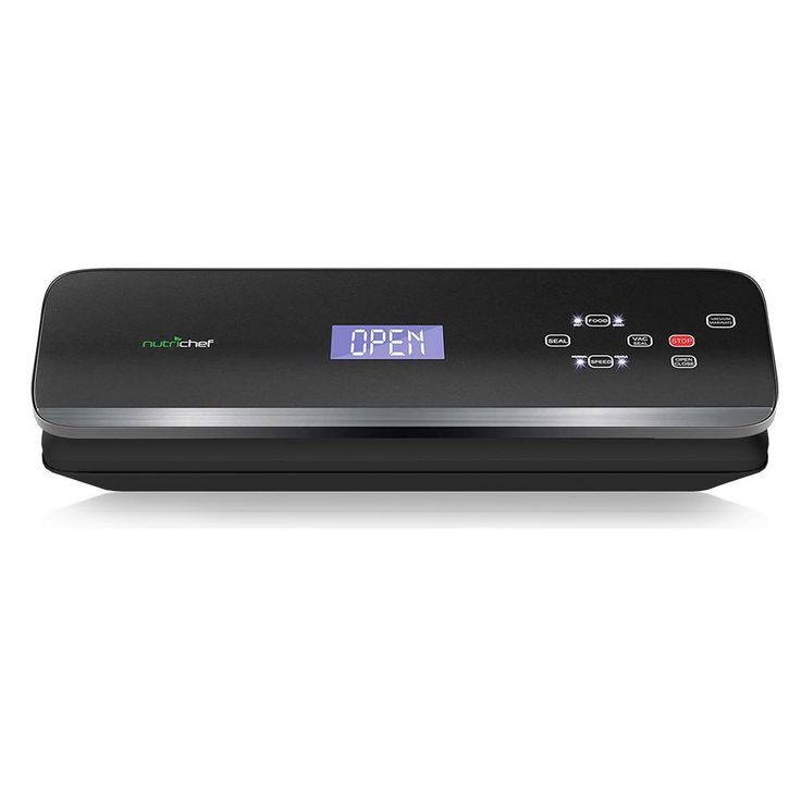 White with Soft Touch Digital Button Controls Food Vacuum Sealer Electric Air Sealing Preserver System