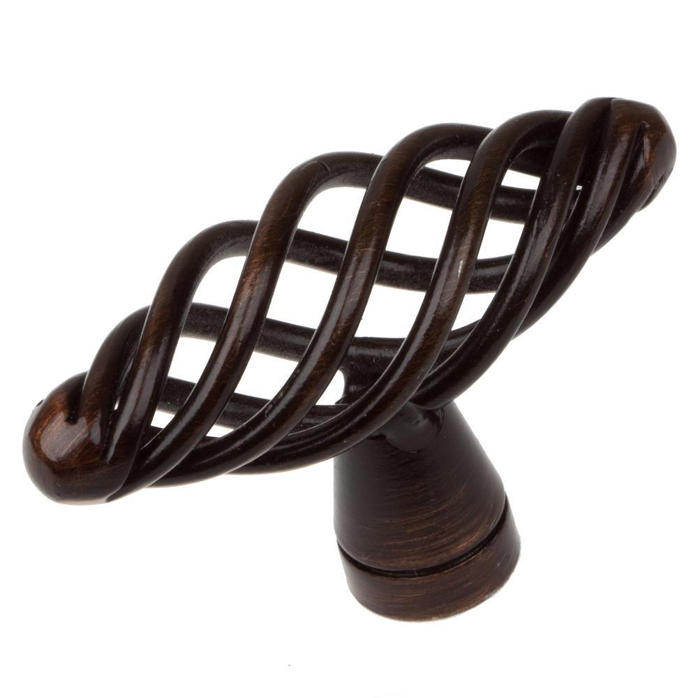 2 in. Long Rustic Bronze Oval Birdcage Cabinet Knobs (10-Pack) - Super Arbor