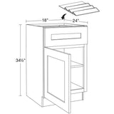 Home Decorators Collection Newport 18 in. W x 24 in. D x 34.5 in. H Assembled Plywood Base Kitchen Cabinet in Pearl Gray with Spice Soft Close LH