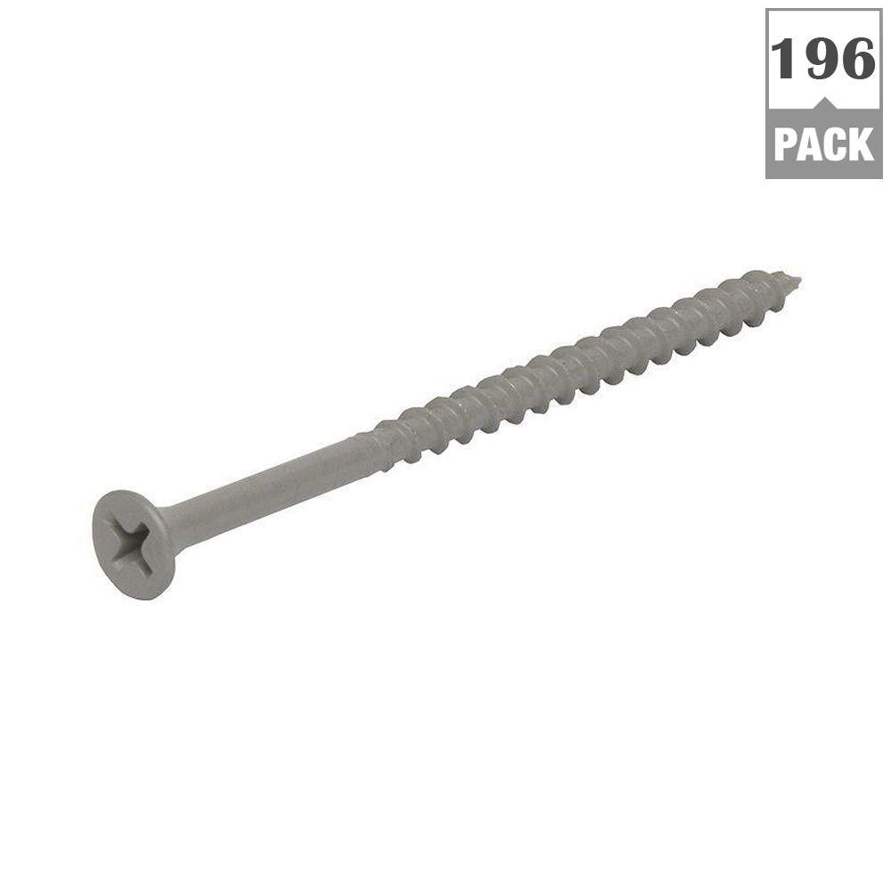 #6 x 1-1/4 in. Philips Bugle-Head Coarse Thread Sharp Point Polymer Coated Exterior Screw (1 lb./Pack)
