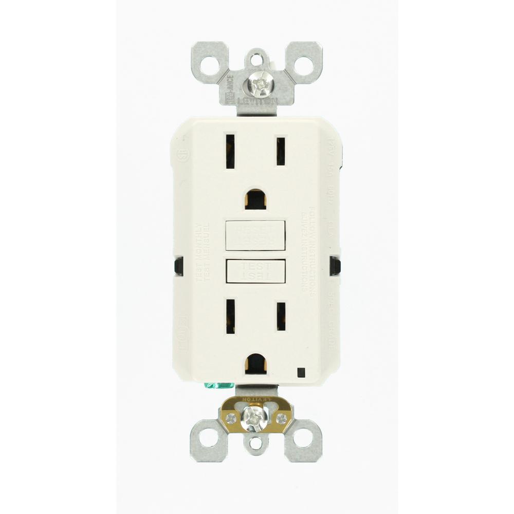 15 Amp Self-Test SmartlockPro Slim GFCI Duplex Outlet, White (3-Pack) - Super Arbor