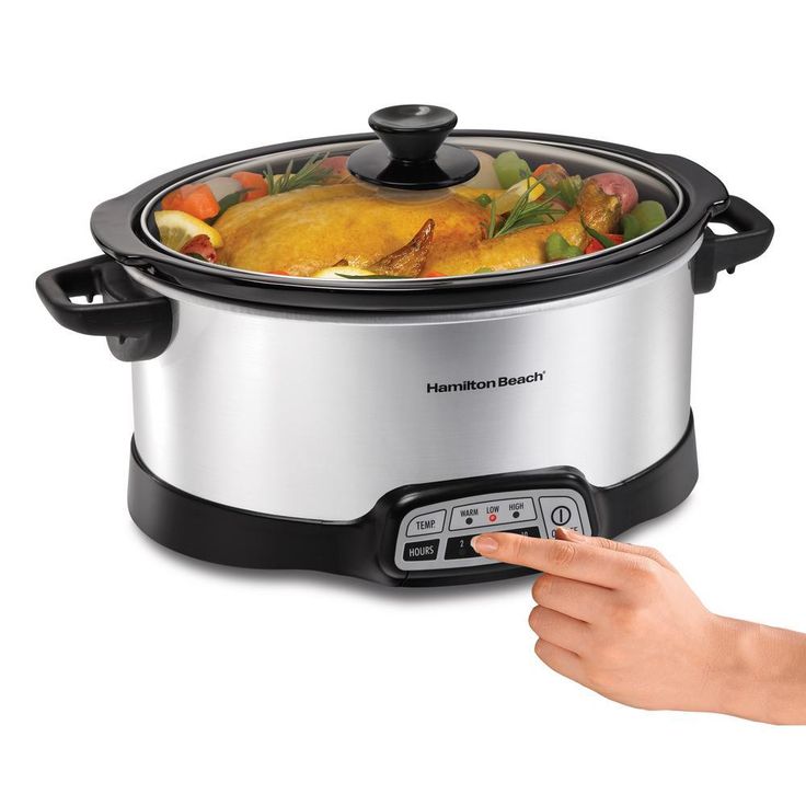 7 Qt. Programmable Stainless Steel Slow Cooker with Built-In Timer and Temperature Settings