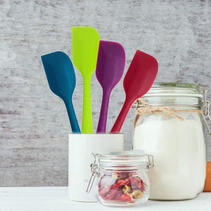 Premium Silicone BPA-Free Spatula, Stainless Steel Core, 500°F Heat-Resistant, Non-Stick, Dishwasher Safe (Set of 4)