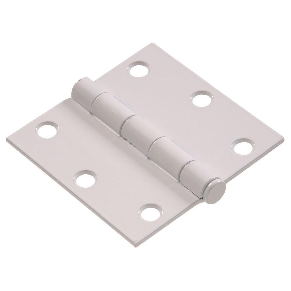 3-1/2 in. White Residential Door Hinge with 5/8 in. Round Corner Removable Pin Full Mortise (9-Pack) - Super Arbor