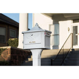 Hamilton Premium, Large, Locking, Aluminum, Post Mount Mailbox, White - Super Arbor