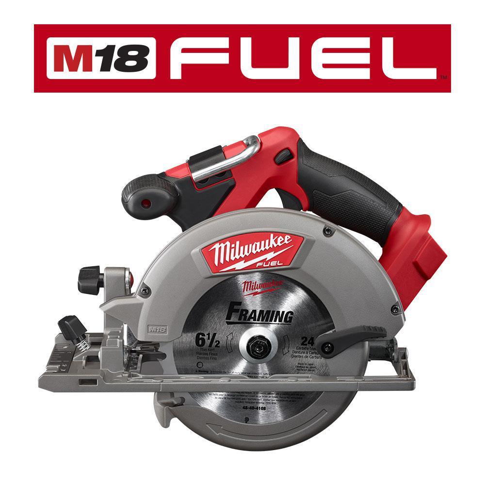 M18 18-Volt Lithium-Ion Brushless Cordless Hammer Drill/Impact/6-1/2 in. Circular Saw Combo Kit (3-Tool) w/ 4-Batteries - Super Arbor