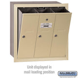 Sandstone Recessed-Mounted USPS Access Vertical Mailbox with 3 Door - Super Arbor