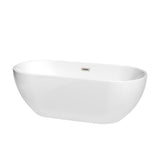 Brooklyn 60 in. Acrylic Flatbottom Bathtub in White with Polished Chrome Trim - Super Arbor