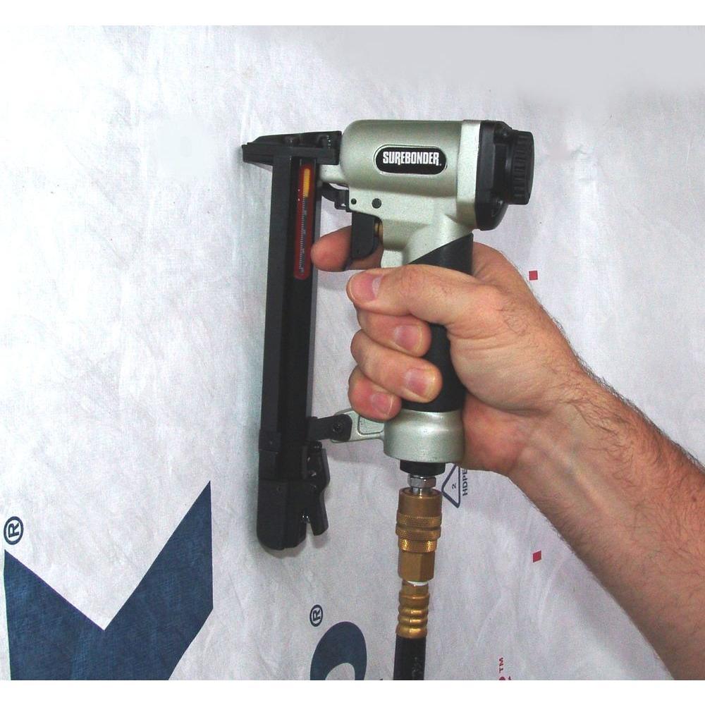 Pneumatic-7 Piece-Heavy Duty Standard Staple Gun/Staple Kit-1/4 in.,5/16 in.,3/8 in.,1/2 in. and 9/16 in. Staples Incl. - Super Arbor