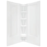 38 in. x 38 in. x 72 in. Semi-Frameless Neo Angle Corner Shower in White - Super Arbor