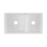 Farmhouse Apron Front Fireclay 33 in. 60/40 Double Bowl Kitchen Sink in White with Grids and Strainers - Super Arbor