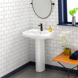 Barclay Products Flora 24 in. Pedestal Combo Bathroom Sink with 1 Faucet Hole in White