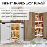 Rev-A-Shelf 32 in White Polymer Kidney Lazy Susan, Bottom Mount (Single Shelf)