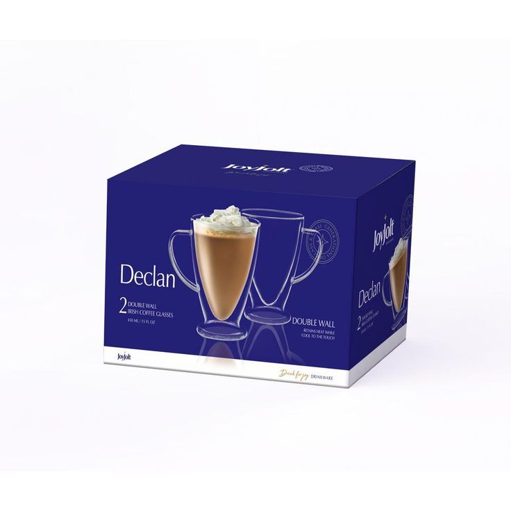 Declan 15 oz. Double Wall Insulated Coffee Glasses (Set of 4)