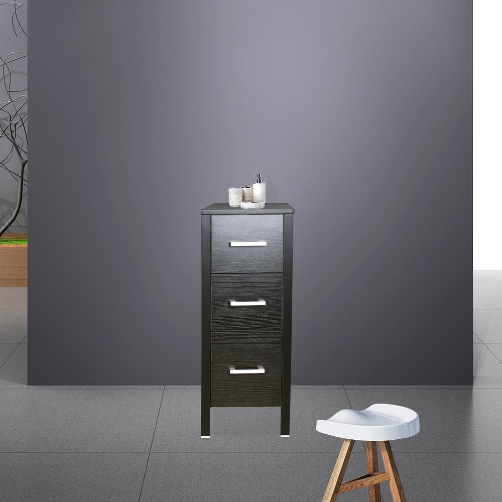 20 in. W x 12 in. D x 30 in. H Bathroom Vanity Cabinet Linen Cabinet with Three Drawers in Black - Super Arbor