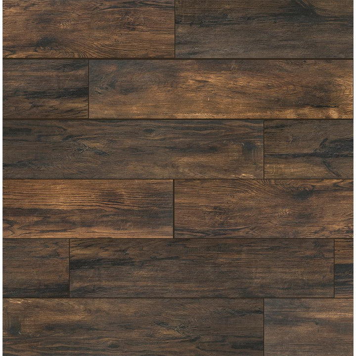 Smoked Hickory 8 in. x 36 in. Porcelain Floor and Wall Tile (122.4 sq. ft./Pack) - Super Arbor