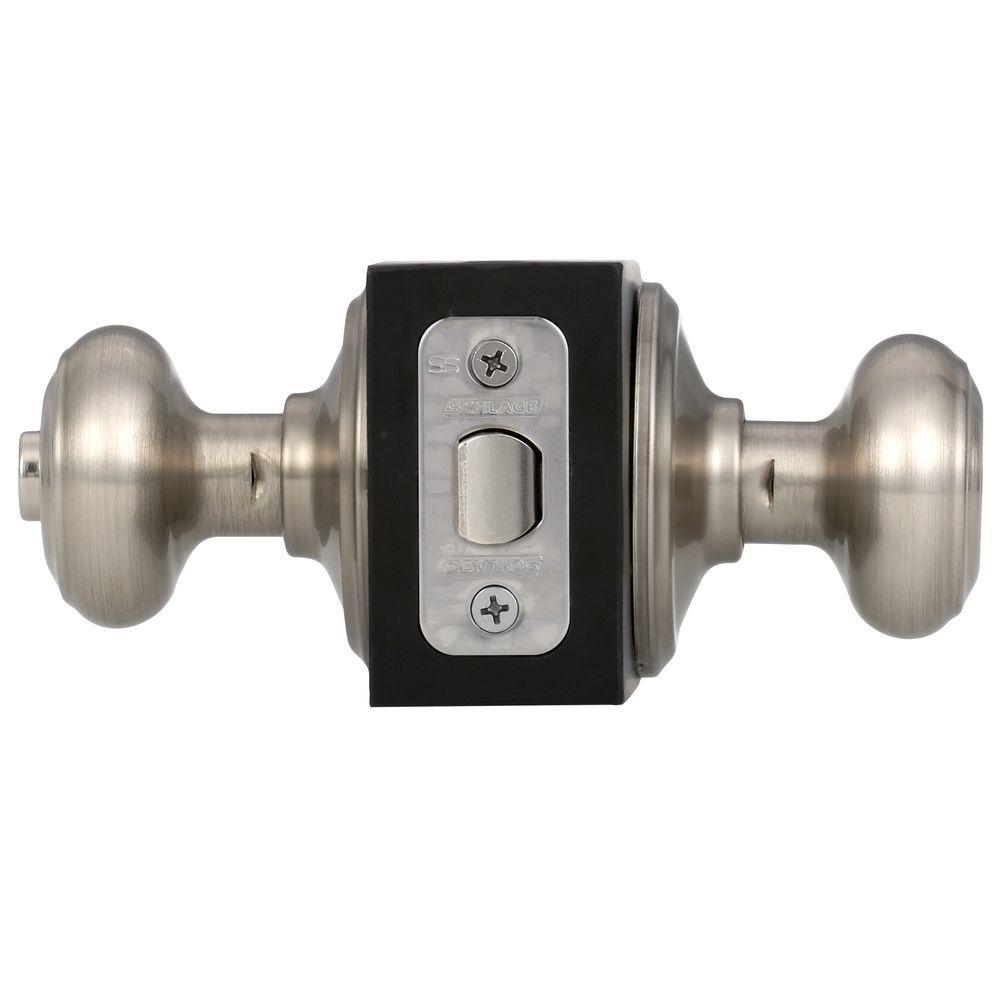 Georgian Satin Nickel Privacy Bed/Bath Door Knob - Super Arbor